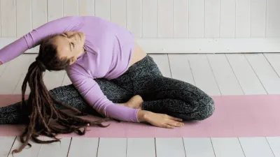 Gentle prenatal yoga for expectant mothers.
