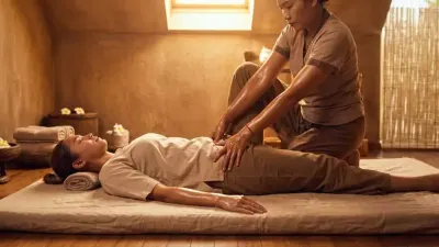Relaxing Thai massage therapy in Glasgow for stress relief and muscle relaxation.